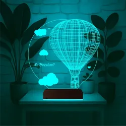 Balon Bulut Tasarım Kişiye Özel 3D Lamba - Masa Gece Lambası