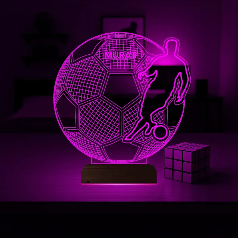 Futbolcu Ronaldo Futbol Taraftar Kişiye Özel 3D Lamba - Masa Gece Lambası