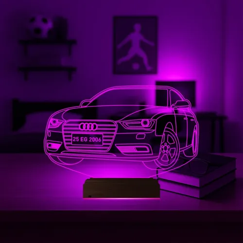 Audi Tasarım Kişiye Özel 3D Lamba - Masa Gece Lambası