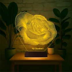 Gül Sevgiliye Hediye Kişiye Özel 3D Lamba - Masa Gece Lambası