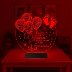 Yeni Doğan Bebek Hediye Kişiye Özel 3D Lamba - Masa Gece Lambası