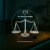 Avukat Hukuk Terazi Adalet Kişiye Özel 3D Lamba - Masa Gece Lambası