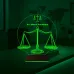 Avukat Hukuk Terazi Adalet Kişiye Özel 3D Lamba - Masa Gece Lambası