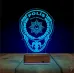 Polise Hediye Polis Logo Kişiye Özel 3D Lamba - Masa Gece Lambası