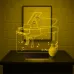 Piyano Müzik Piyanist Kişiye Özel 3D Lamba - Masa Gece Lambası