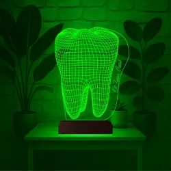 Diş Hekimi Diş Doktoru Hediye Kişiye Özel 3D Lamba - Masa Gece Lambası