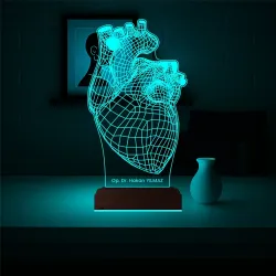 Kalp Cerrah Kişiye Özel 3D Lamba - Masa Gece Lambası