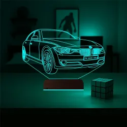 Araba Bmw Tasarım Kişiye Özel 3D Lamba - Masa Gece Lambası