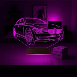 Araba Bmw Tasarım Kişiye Özel 3D Lamba - Masa Gece Lambası