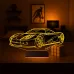 Spor Araba Ferrari Tasarım Kişiye Özel 3D Lamba - Masa Gece Lambası