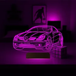 Spor Araba Mercedes SLK Tasarım Kişiye Özel 3D Lamba - Masa Gece Lambası