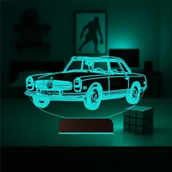 Klasik Araba Mercedes Tasarım Kişiye Özel 3D Lamba - Masa Gece Lambası