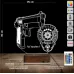 Polise Hediye Polis Logo Kişiye Özel 3D Lamba - Masa Gece Lambası