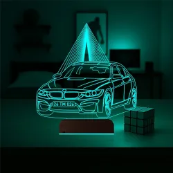 Araba Otomobil Bmw Kişiye Özel 3D Lamba - Masa Gece Lambası