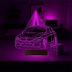 Araba Otomobil Bmw Kişiye Özel 3D Lamba - Masa Gece Lambası