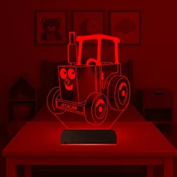Çocuk Odası Traktör Tasarım Kişiye Özel 3D Lamba - Masa Gece Lambası