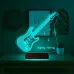 Elektro Gitar Gitarist Rock Müzik Kişiye Özel 3D Lamba - Masa Gece Lambası