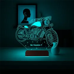Motosiklet Motor Harley Kişiye Özel 3D Lamba - Masa Gece Lambası