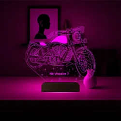 Motosiklet Motor Harley Kişiye Özel 3D Lamba - Masa Gece Lambası