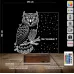 Baykuş Kuş Tasarım Kişiye Özel 3D Lamba - Masa Gece Lambası