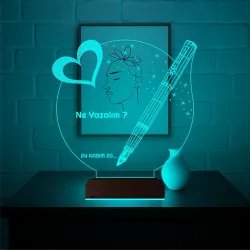 Öğretmene Hediye Kalp Kişiye Özel 3D Lamba - Masa Gece Lambası
