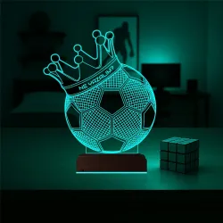 Futbol Topu Futbolcu Hediye Kişiye Özel 3D Lamba - Masa Gece Lambası