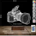 Fotoğraf Makinesi Fotoğrafçı Hediye Kişiye Özel 3D Lamba - Masa Gece Lambası