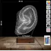 Kulak İşitme Tasarım Kişiye Özel 3D Lamba - Masa Gece Lambası