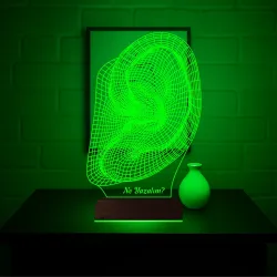 Kulak İşitme Tasarım Kişiye Özel 3D Lamba - Masa Gece Lambası