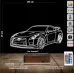 Spor Araba Honda GTR Otomobil Kişiye Özel 3D Lamba - Masa Gece Lambası