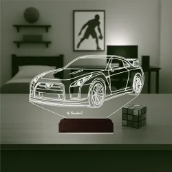 Spor Araba Honda GTR Otomobil Kişiye Özel 3D Lamba - Masa Gece Lambası