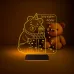 Ayıcık Doğum Günü Hediyesi Çocuk Odası Kişiye Özel 3D Lamba - Masa Gece Lambası