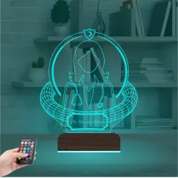 Doktor Hediye Tıp Kadın Kişiye Özel 3D Lamba - Masa Gece Lambası