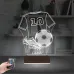 Futbol Topu Forma Futbolcu Hediye Kişiye Özel 3D Lamba - Masa Gece Lambası