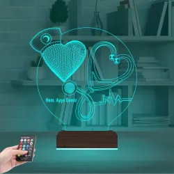 Hemşire Hediye Kişiye Özel 3D Lamba - Masa Gece Lambası