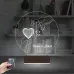 Sevgiliye Hediye Kalp Elele Kişiye Özel 3D Lamba - Masa Gece Lambası