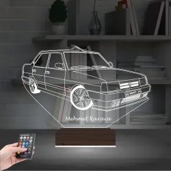 Fiat Tofaş Doğan Tofaşk Araba Kişiye Özel 3D Lamba - Masa Gece Lambası
