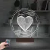 Sevgiliye Hediye Kalp El Kişiye Özel 3D Lamba - Masa Gece Lambası