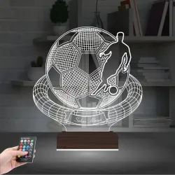 Futbol Topu Ronaldo Futbolcu Hediye Kişiye Özel 3D Lamba - Masa Gece Lambası
