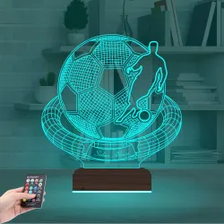 Futbol Topu Ronaldo Futbolcu Hediye Kişiye Özel 3D Lamba - Masa Gece Lambası
