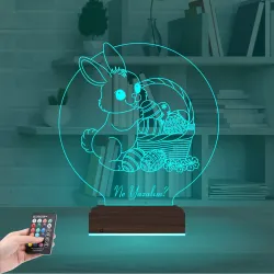 Paskalya Tavşan Yumurta Çocuk Odası Kişiye Özel 3D Lamba - Masa Gece Lambası