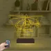 Helikopter Pilot Asker Hediye Kişiye Özel 3D Lamba - Masa Gece Lambası