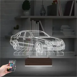 Mercedes Araba C Seri Kişiye Özel 3D Lamba - Masa Gece Lambası