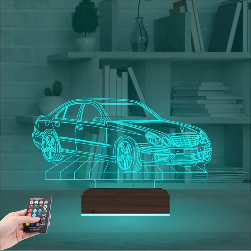 Mercedes Araba C Seri Kişiye Özel 3D Lamba - Masa Gece Lambası