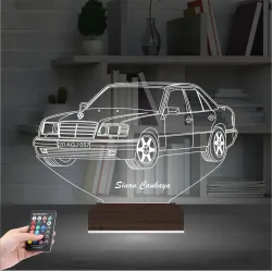 Mercedes Araba E Seri Kişiye Özel 3D Lamba - Masa Gece Lambası