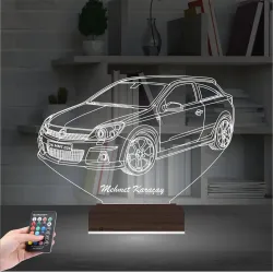 Opel Astra Araba Kişiye Özel 3D Lamba - Masa Gece Lambası