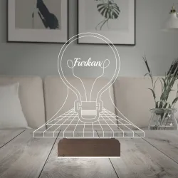 Ampul İdea Tasarım Kişiye Özel 3D Lamba - Masa Gece Lambası