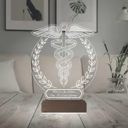 Doktor Tıp Logo Tasarım Hediye Kişiye Özel 3D Lamba - Masa Gece Lambası