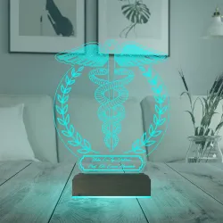 Doktor Tıp Logo Tasarım Hediye Kişiye Özel 3D Lamba - Masa Gece Lambası