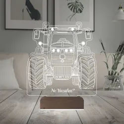 Traktör İş Makinesi Çiftçi Hediye Kişiye Özel 3D Lamba - Masa Gece Lambası